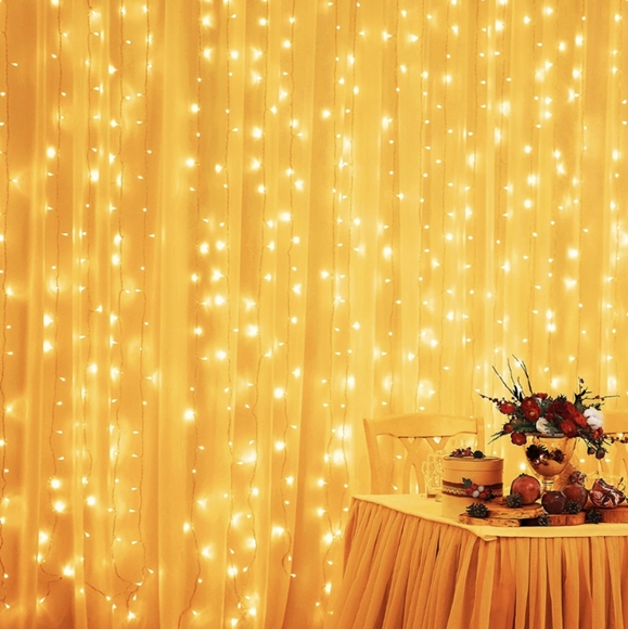Music Reactive Warm White Cascading LED Lighting Curtain Lights, New, 3.5 x5 Ft - Picture 5 of 8